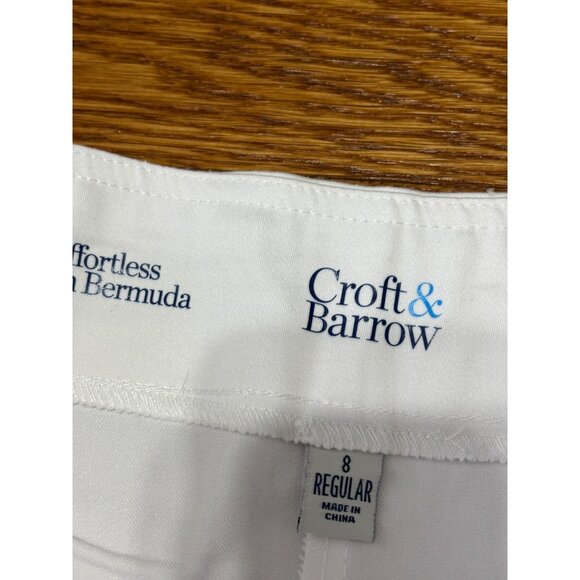 Croft & Barrow Womens Skimmer Pants Size 8 White Effortless Stretch Bermuda NWT - Picture 5 of 8